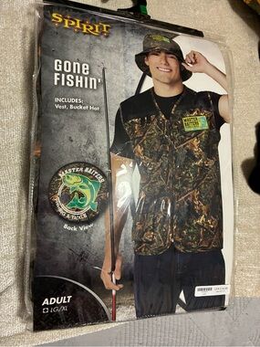 Spirit Fishing Vest and Bucket Hat Set - Black Gray